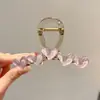 Elegante pinza de garra floral para peinado semi-recogido, nuevo modelo 2026 para mujer, pinza de tiburón de tamaño mediano para la parte trasera de la cabeza, accesorio para el cabello
