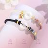 Pulsera de Plata de Ley S925 de Fujian y Guangdong con Amuleto de Paz de Calcedonia de la Suerte, Pulsera Tejida Estilo Pareja, Regalo de Qixi de Alto Nivel Estilo Chino