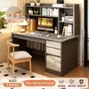 Mesa e Estante Integradas Mesa Estante com Gavetas Mesa de Estudo e Escrita para Estudante Casa Escritório Mesa de Computador Quarto