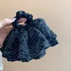 Falda de Malla con Encaje Dobladillo Scrunchie Temperamento Dulce Sentido de Alta Gama Coleta Goma para el Cabello Accesorios para el Cabello Mujer 2025 Primavera/Verano Nuevo Tocado