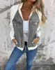 Jaqueta patchwork de ganga nova outono/inverno 2026 europeia e americana transfronteiriça da Amazon, blusa casual de manga comprida, peça de outer