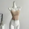 Sexy camisola de encaje con copas para mujer, top tubo francés hot y seductor con espalda hermosa, adecuado como capa interior, top blanco puro y deseable