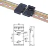 Hebilla de Riel Guía Industrial DIN35mm HS-A35 Soporte de Montaje Fijo Aleación de Aluminio Hebilla Blanca Negra