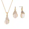 TEMU explosiones simple geométrico ópalo oro rosa regalo collar de moda pendientes traje