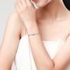 Modian Estilo Japonés y Coreano Plata de Ley S925 Imitación Turmalina Paraíba Pulsera para Mujer Moda Versátil Ins Pulsera de Cristal