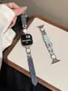 Pulseira de Relógio de Jeans com Revestimento de Resina Irregular Adequada para Apple Watch iWatch 12ª Geração 11/10