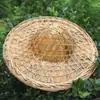 Sombrero de Sol de Bambú Hecho a Mano, Impermeable y Protección Solar, Sombrero de Paja Decorativo, Accesorios para Actuaciones de Danza para Hombres y Mujeres, Gorra del Ejército Rojo