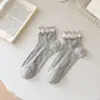 Calcetines de Fibra de Bambú para Mujer, Estilo Delgado de Primavera y Verano, Calcetines Cortos con Volantes, Calcetines Versátiles al por Mayor para Niñas Lolita Lindas