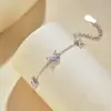 Nuevo Pulsera de Plata de Ley S925 con Mariposa para Mujer de Fábrica, Incrustada con Piedra Marquesa, Diseño de Mariposa, Joyería de Lujo de Alta Gama