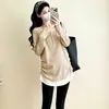 Roupa de maternidade, novo estilo outono/inverno, design de duas peças, adequado para gravidez e amamentação, camada base versátil, tamanho grande, cobre a barriga, camiseta da moda