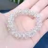 Diadema de Cristal Estilo Coreano para Mujer Accesorios Sencillos para el Cabello Banda Elástica Elegante Diadema Pulsera Cordón de Mano con Perlas Tocado de Doble Propósito