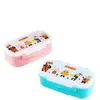 Lonchera Sellada Estilo Caricatura Japonesa para Uso Doméstico, Recipiente para Almacenamiento de Alimentos en Refrigerador, Apto para Microondas, con Tapa, Lonchera Compartimentada con Cubiertos