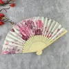 [Buena persona] verano estilo japonés retro Mujer abanico de seda de bambú chino estilo japonés abanico pequeño abanico plegable venta al por mayor