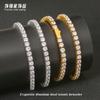 Pulsera de Cadena de Tenis Completa de Circonita Brillante Acero Inoxidable No se Desvanece Lujo Ligero Acero de Titanio de Alta Gama Estilo Hip-Hop para Hombre