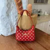 Bolsa de ombro PU com poá de nicho estilo coreano para mulheres, nova coleção outono 2026, bolsa de ombro casual estilosa