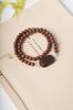 Natural Gold Silk Sandalwood Double Circle diy Five Sutra Madeira Marca Jade Stone Literatura Play Hand-held Masculino e Feminino Handstrings Advanced Literature Play