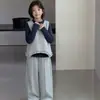 Conjunto de roupa para meninas para primavera e outono de 2026, nova blusa de manga comprida estilosa, colete de outono, conjunto casual da moda dopamina infantil de três peças