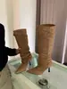 []Botas longas de salto alto bico fino stiletto botas longas de cetim botas skinny 2026 novo modelo botas de cano alto com fivela