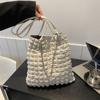 Bolsa com texto feminina, nova chegada, 2023, bolsa grande de ombro, bolsa grande de capacidade, bolsa grande simples para deslocamento