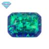 Huagang Gem Quadrado Chanfro Plano Face Lisa Opala Artificial Azul Verde Opala Sintética Pedra Nua OP13