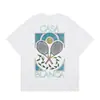 Casa Casablanca Camiseta Casual de Manga Corta Versión Correcta ins Marca de Nicho Trendy Europea y Americana High Street Algodón Puro