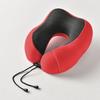 Almohada en forma de U de algodón viscoelástico para el cuello, almohada para el cuello, almohada para el cuello en forma de U, juego de viaje de tres piezas, almohada de avión de tela magnética, almohada en forma de U personalizada