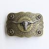 Fivela de Cinto de Jeans Ocidental de Zinco Transfronteiriça Fivela de Placa Grande Crânio de Vaca Dourado Fivela de Cinto Retrô Europeia e Americana