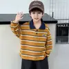 Conjunto de Camisa Polo e Moletom Masculino 2063 2026 Novo Conjunto de Duas Peças Jeans Reto Estilo Coreano para Crianças Primavera e Outono