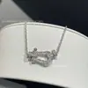 Collar de Hebilla de Herradura de Oro de 18 Quilates de Lujo Ligero para Mujer, Tamaño Mediano y Pequeño, Estilo Totalmente Diamantado, Cadena para Clavícula con Hebilla Náutica para Mujer