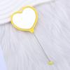 Espejo de Maquillaje Creativo con Forma de Corazón DIY Espejo de Maquillaje con Forma de Corazón de Perlas Espejo de Maquillaje de Plástico Portátil Mini de un Solo Lado