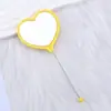 Nuevo espejo con forma de corazón de cuentas DIY, espejo de maquillaje de mano lindo con cuentas creativas, espejo de maquillaje de un solo lado portátil multicolor
