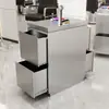Carro de Herramientas para Salón de Belleza Gabinete de Almacenamiento Móvil con Cajones Gabinete de Herramientas para Barbería Peluquería Acero Inoxidable