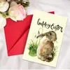 Tarjeta de Saludo de Pascua Nueva Transfronteriza con Juego de Sobres, Tarjeta de Mensaje Creativa con Elementos de Conejito, Huevo y Pascua
