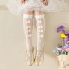 Calcetines lolita para niños primavera y verano delgados huecos red de pesca calcetines hasta la pantorrilla color lazo niñas encaje calcetines de rizo