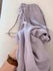 ¡Altamente Recomendado! Esencial de Verano ~ Pantalones de Lino Morado Drapeado para Mujer, Pantalones Rectos Relajados y Sueltos de Pierna Ancha