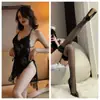 Lingerie para Noite Romântica Plus Size, Lingerie Sexy para Seios Pequenos, Camisola sem Costas, Renda em Malha Vazada Sedutora, Design que Não Tira