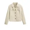 Ropa de Mujer al por Mayor Transfronteriza Chaqueta Artesanal Impermeabilizada de Solapa Retro Moderna Chaqueta Versátil Estilo Ropa de Trabajo