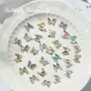 Borboleta de Cristal Diamante Acessórios para Nail Art Novo Aurora Iridescente Super Brilhante Borboleta 3D Strass Decorações de Unha Atacado