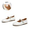 Sapatos Mary Jane de Couro Genuíno para Mulheres 2026 Primavera Fivela Plana Casuais Prata Sapatos Femininos Primavera Verão