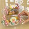 Caja de Empaque Mini Galleta Macaron Arcoíris Forma de Caramelo Pastel de Crema Caja de Empaque Transparente Desechable