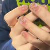 Manicura Uñas Portátiles Ins Blanqueamiento Avanzado Francés Estudiante Parche de Manicura Portátil Uña Postiza de Longitud Media Producto Terminado