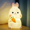 Coelho da Sorte Luz Noturna LED de Vinil Não Elétrica Quarto Infantil Mesa de Cabeceira Ornamento Criativo Coelho Brinquedo de Educação Infantil para Crianças
