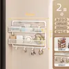 Prateleira de armazenamento com gancho para porta para uso doméstico, cesta suspensa multicamadas para porta, não requer perfuração, prateleira de armazenamento de bolsas multifuncional para montagem na parede