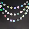 Guirnalda de Papel Redonda con Purpurina y Espejo de 4m de Largo Decoración para Fiesta de Cumpleaños Cadena de Papel Redonda Artesanal Color Oro Rosa para Exportación