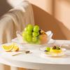 Cesta de frutas transparente para sala de estar, gato, cocina, plato de fruta de vidrio rojo de red, tazón de postre moderno simple de alto valor para el hogar