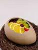 Nido de Pájaro Creativo Huevo Cáscara de Huevo Bol Plato Irregular de Huevo de Avestruz Vajilla con Personalidad para Restaurante Tazón para Fideos Instantáneos de Cumpleaños Plato para Servir Bebidas Frías