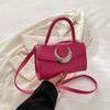 Bolso Bandolera Pequeño Cuadrado para Mujer de Color Sólido Simple con Textura, Nuevo Estilo Occidental Casual de Primavera 2024, Estilo Coreano, Patrón Lichi