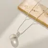 Collar Colgante Redondo de Cristal Sencillo, Moderno y Versátil, Joyería de Lujo Ligero para el Día a Día, Cadena de Clavícula de Alta Gama, Accesorio de Nicho