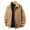 Ropa de abrigo de otoño e invierno para hombre: Chaqueta de pana gruesa con forro polar, estilo ropa de trabajo, moderna y casual, corte holgado