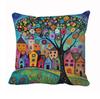 Funda de Almohada Estilo Pastoral Popular de Amazon Temu para Sala de Estar Sofá Pintura de Arte Abstracto Funda de Cojín de Lino